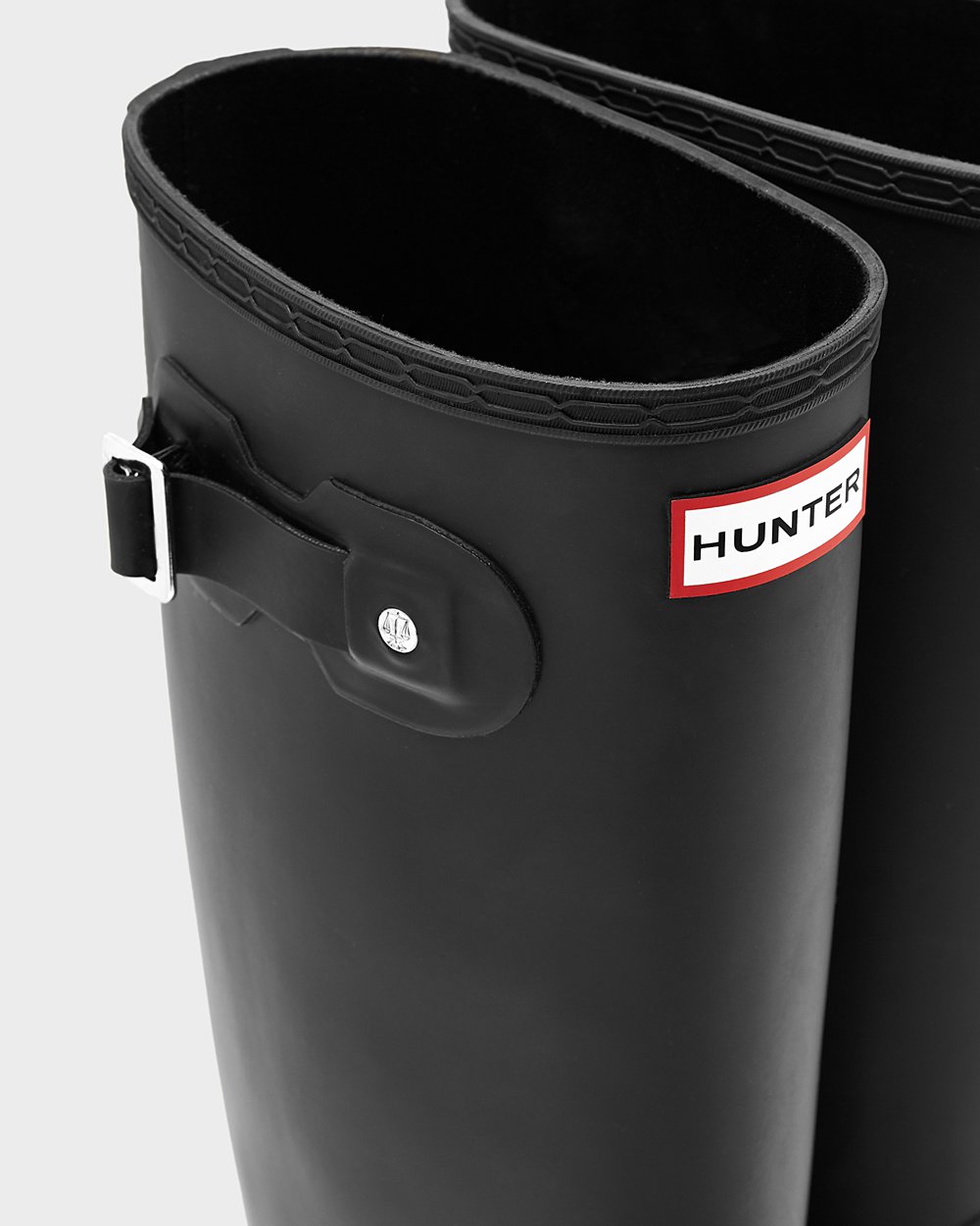 Womens Wide Fit Rain Boots - Hunter Original Tall Leg (83KNZMJDQ) - Black